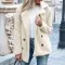 Womens Loose Lapel Fluffy Coat Button Jacket Cardigan for Winter