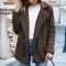 Womens Loose Lapel Fluffy Coat Button Jacket Cardigan for Winter