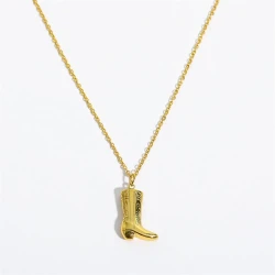 Stainless Steel Denim Boots Pendant Necklace