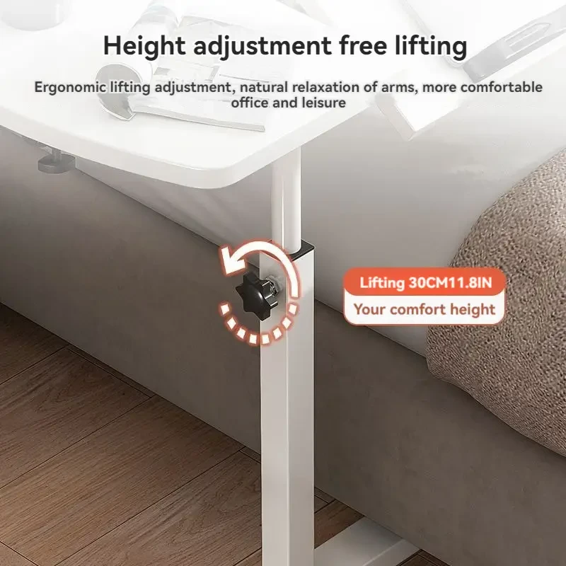 Adjustable Height Folding Desk - Stainless Steel, Portable for Outdoor & Home Use, Ideal for Bedroom, Dorm Office