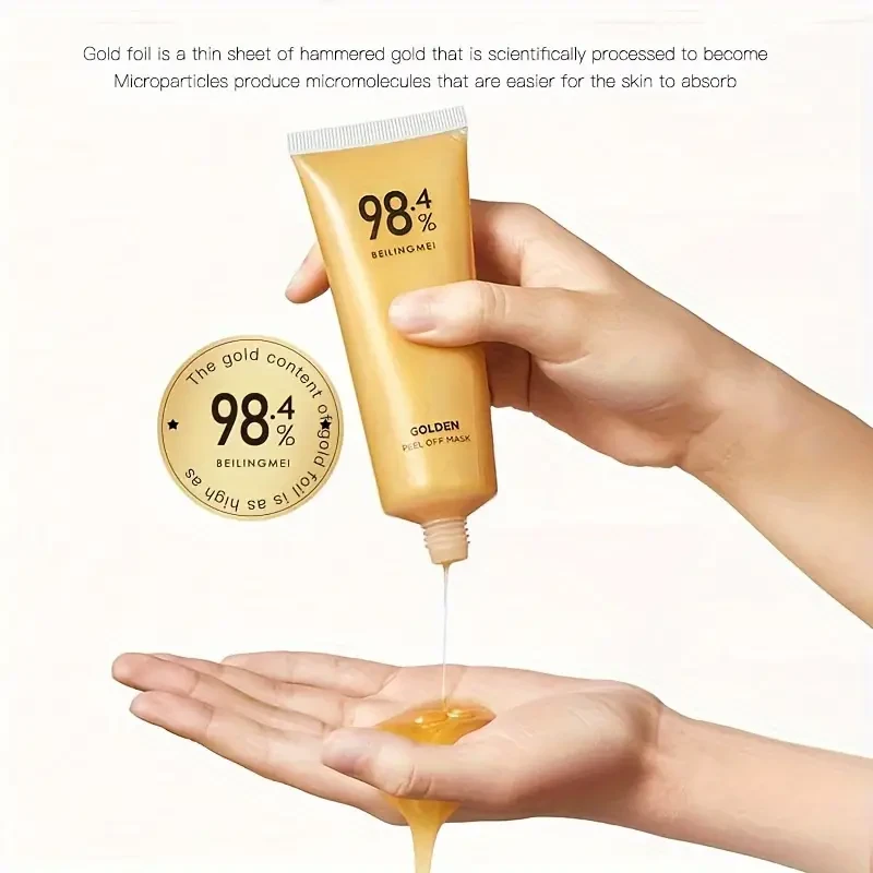 3pcs Golden Deep Cleansing Peel Off Mask, 80g Each, Oil-Control, Pore Refining & Brightening Facial Care For Women