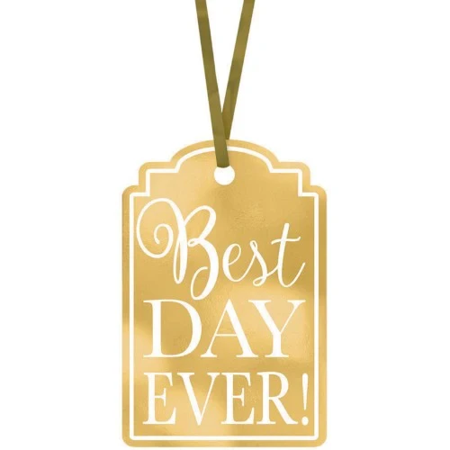 Best Day Every Printed Tags - Gold (25 units) - Pack of 25