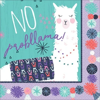Llama Fun Lunch Napkins - Pack of 16