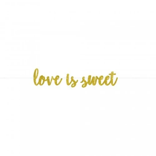Love Is Sweet Gold Glittered Cardboard Letter Banner