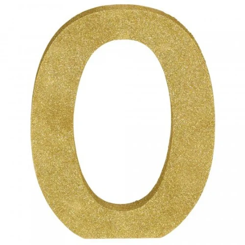 Letter O Gold Glittered Decoration Mdf