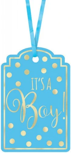 Foil-Stamped Paper Tags - Blue (25 units) - Pack of 25