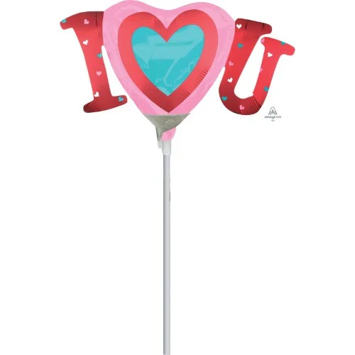 Foil Balloon - Mini Shape Satin Infused I Heart U