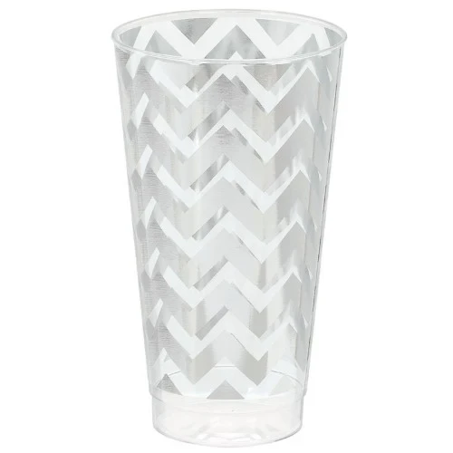 Premium Chevron Silver Tumbler (16 units) - Pack of 16