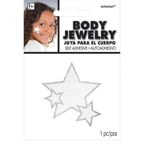 Glitter Star Body Jewelry Team Spirit - White