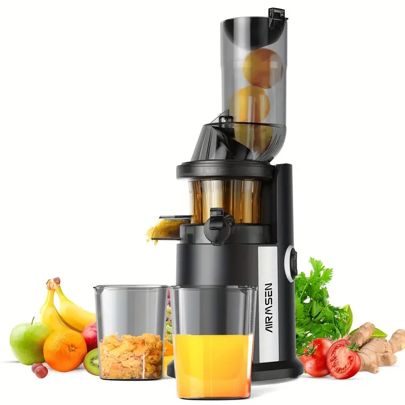 AIRMSEN Cold Press Juicer - Slow Masticating with Large Feed Chute