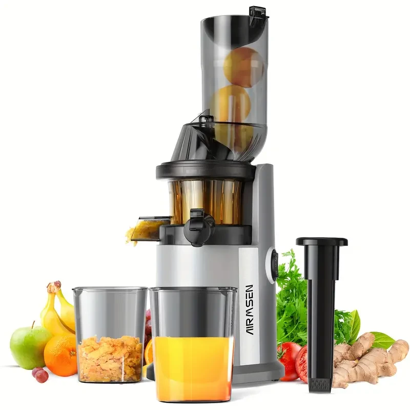 AIRMSEN Cold Press Juicer - Slow Masticating with Large Feed Chute
