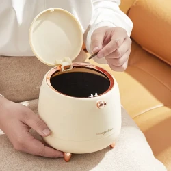 Office Home Mini Plastic Press Type Wastebasket Creative Desktop Trash Bin