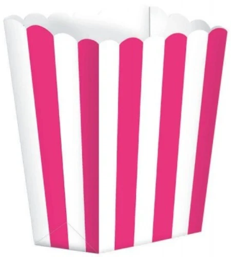 Popcorn Favor Boxes - Small Bright Pink - Pack of 5
