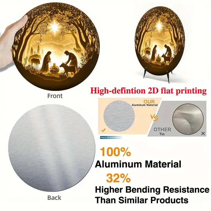 Jesus Birth Scene Decorative Wall Art, 20.32x20.32 cm