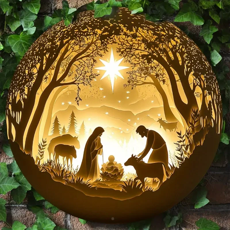Jesus Birth Scene Decorative Wall Art, 20.32x20.32 cm