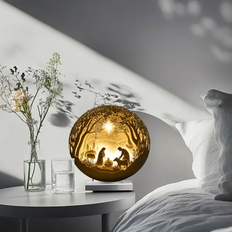 Jesus Birth Scene Decorative Wall Art, 20.32x20.32 cm