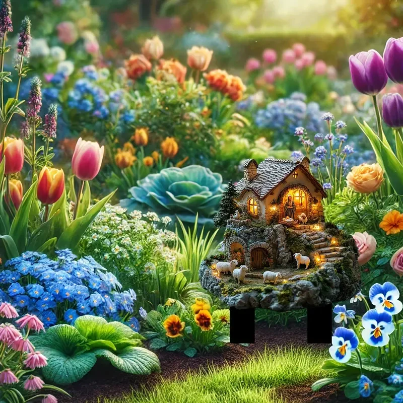 Classic Nativity Scene Acrylic Garden Sign 29.97cm x 22.35cm