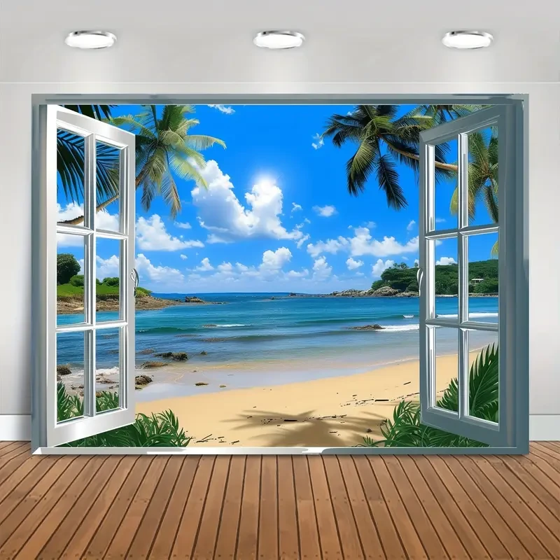 Life-Like Coconut Tree Beach Backdrop - Perfect for Romantic Wedding Photos