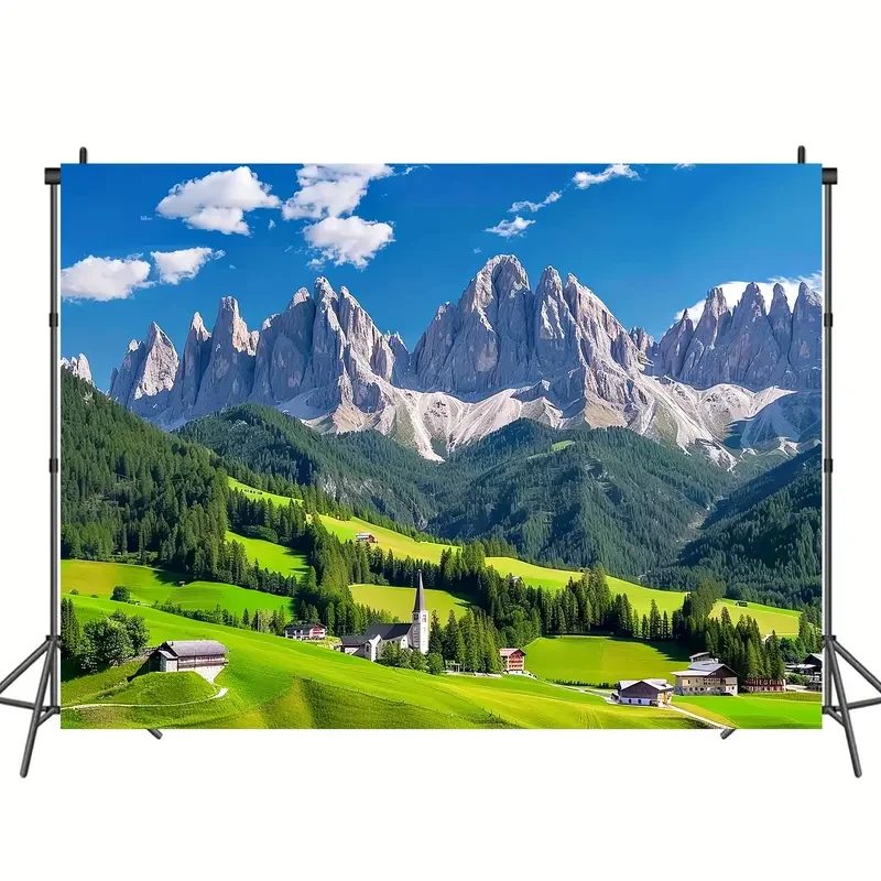 Swiss Alps & Dolomites Scenic Backdrop - Versatile Polyester Photography