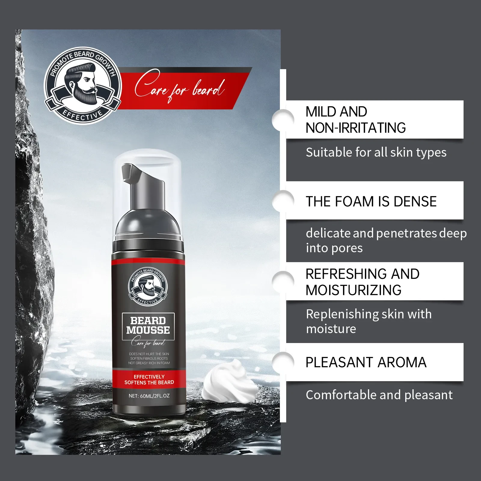 Beard Cleaning Mousse Moisturizing Care