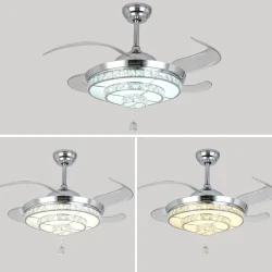 Luxury Crystal Invisible Ceiling Fan Lamp