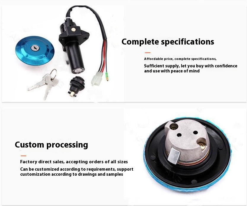Motorcycle YBR125 Lock Set Ignition Tank Cover Electric Door Lock