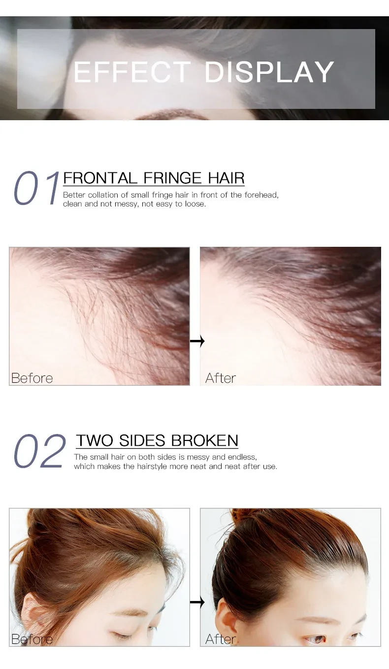 Broken hair artifact liquid styling liquid