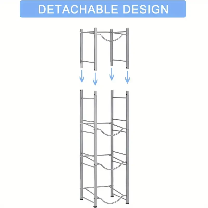 5-Tier 5 Gallon Water Bottle Storage Rack - Detachable Heavy Duty Water Jug Shelf