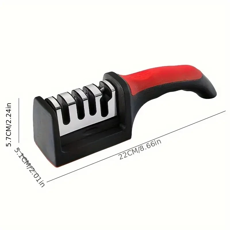 4-Stage Professional Knife Sharpener Diamond and Ceramic Rods, Safe Design