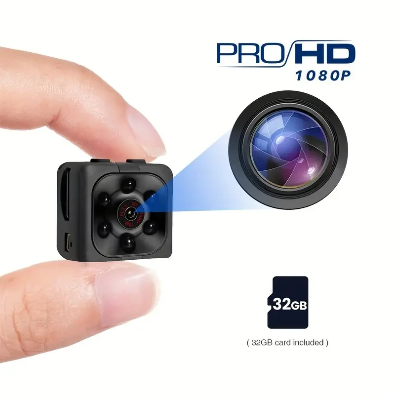 Mini 1080P HD Video Camera - Portable Nanny Cam with Night Vision