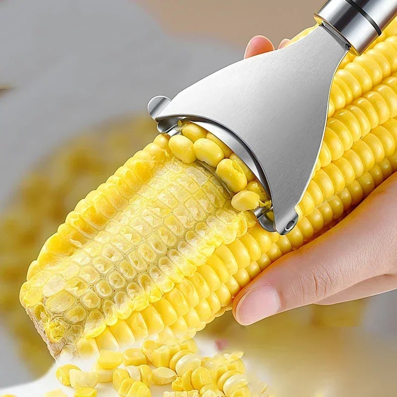 Stainless Steel Serrated Corn Peeler Efficient Corn Shaver, Thresher & Multi-Functional Kitchen Gadget