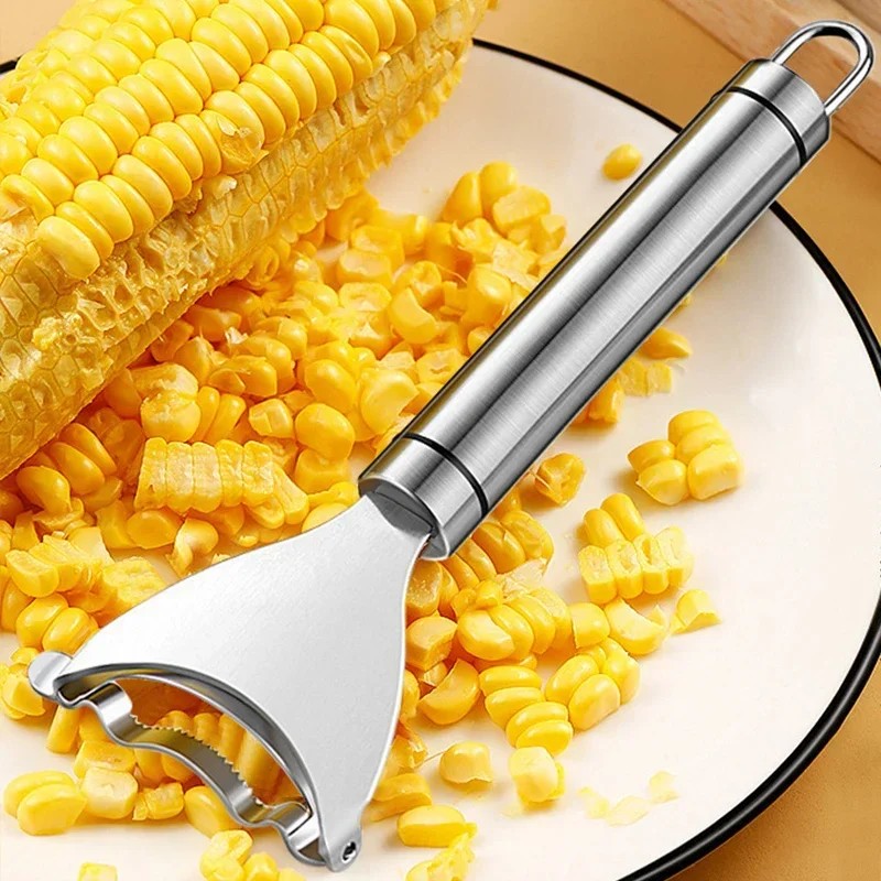 Stainless Steel Serrated Corn Peeler Efficient Corn Shaver, Thresher & Multi-Functional Kitchen Gadget