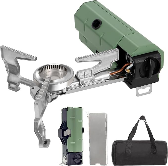 Orifesio Foldable 2600W Camping Stove Portable Butane Stove with Windshield & Storage Bag for Camping, Hiking & Travel