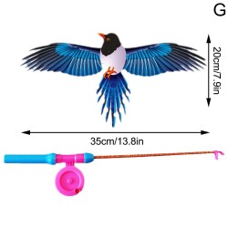 Childrens Kite Toy  Cartoon Eagle & Butterfly Foldable Mini Kite with Hand Brake & Fishing Rod