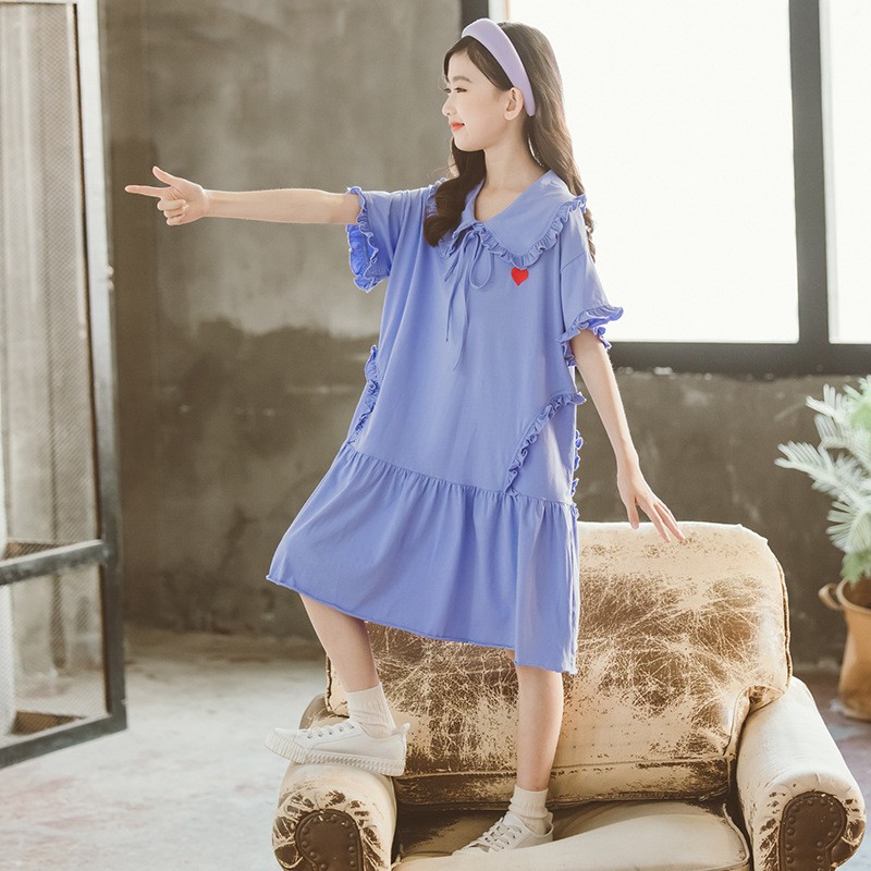 Enchanting Big Kids Summer Girl Cotton Skirt Princess Dress