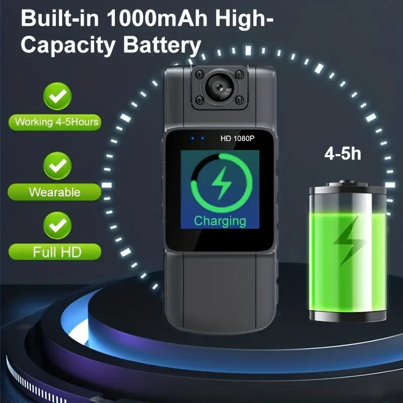 Portable 1080P Small Camera - Night Vision and Long Battery Life