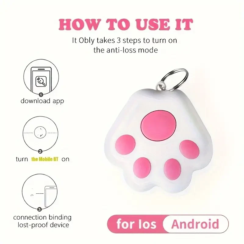 Mini Smart Dog Pets BT 5.0 GPS Tracker - Anti-Lost Alarm Tag