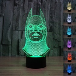 Batman 3D Night Lamp LED Light, Power By USB, 7 Changeable color