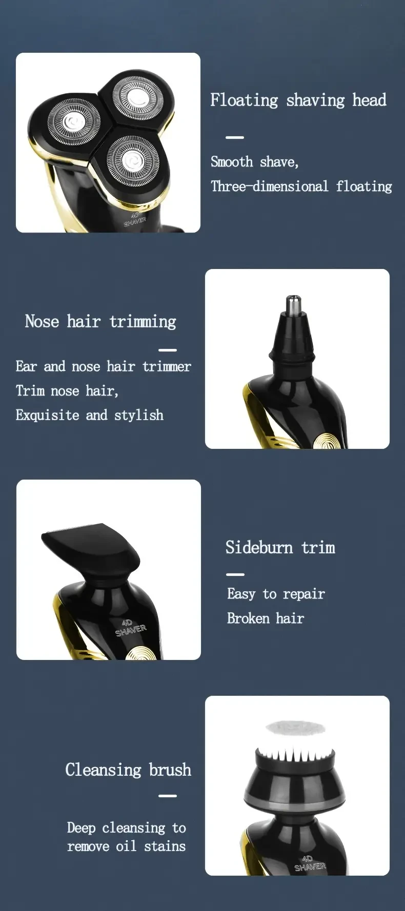 Electric Razor For Men, Dry&Wet Mens Electric Shaver, Rechargeable Rotary Shaving Machines, Father's Day Gift For Father Dad Men Husband Boyfriend