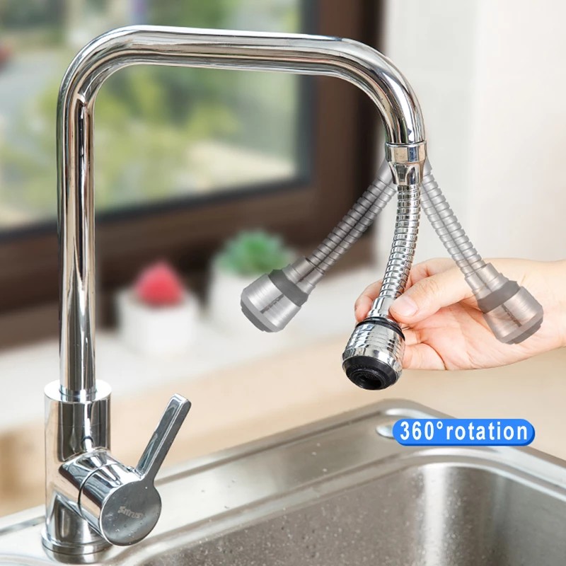 360 Adjustable Kitchen Faucet Extender Dual Mode Water-Saving Pressurized Filter Sprayer