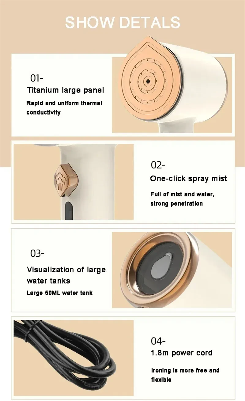 Mini Portable Handheld Garment Steamer Fabric Steam