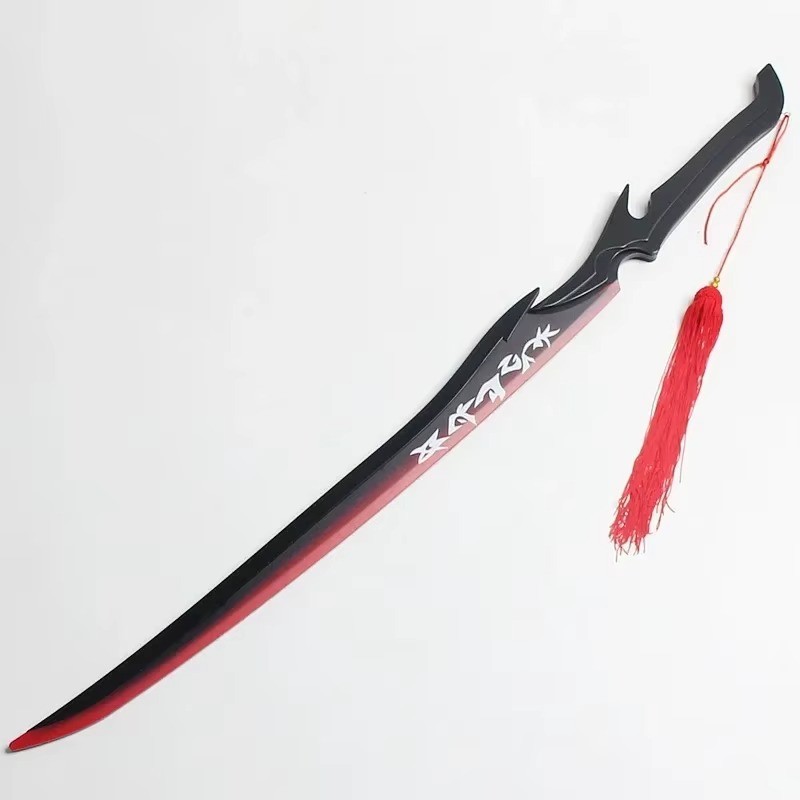 Full Size Yone Katana Fake Sword League of Legends Cosplay Prop, Wooden Ninja Knife