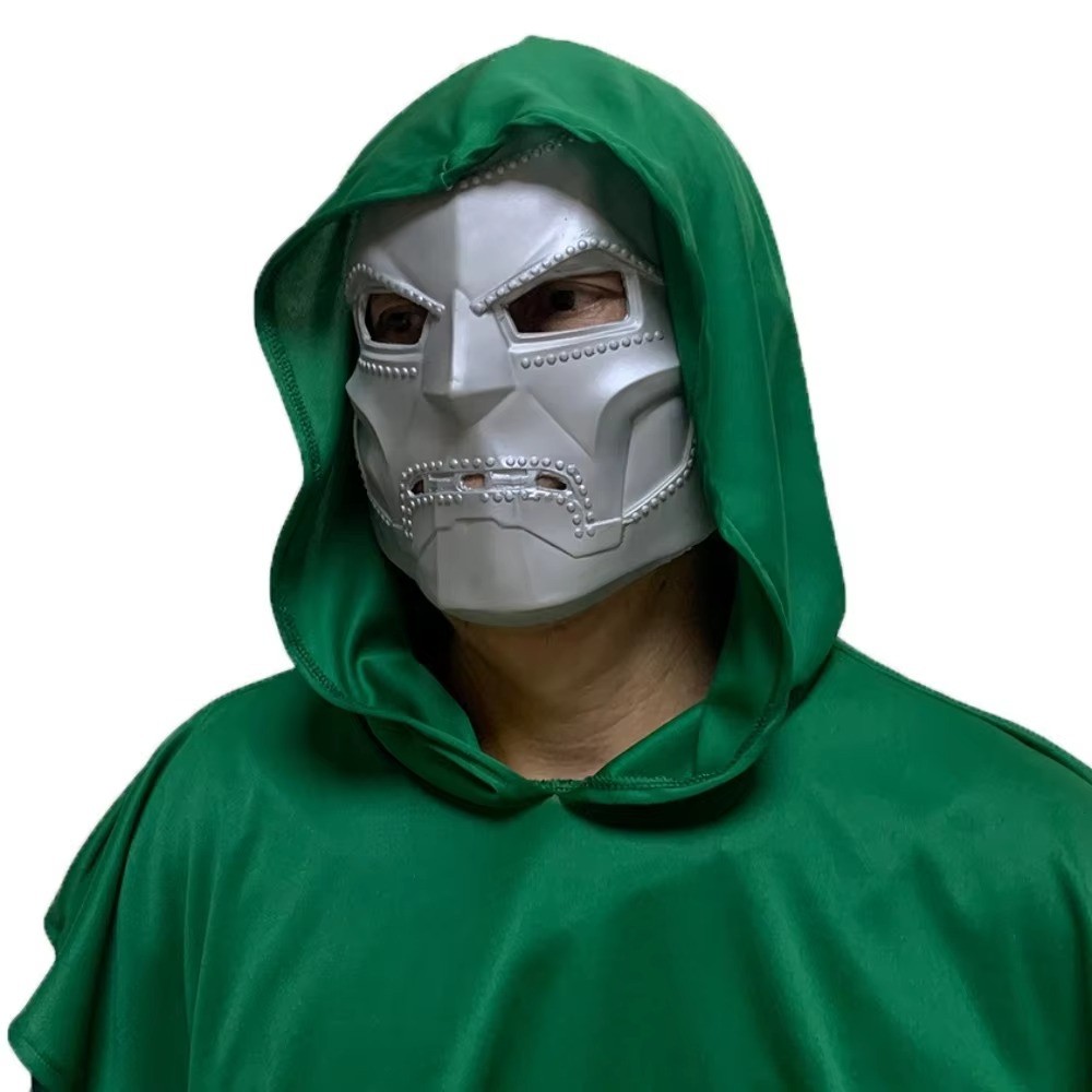 High-Quality Latex Movie Full Face Helmet Halloween Supervillain Doctor Doom Adult Resin Mask