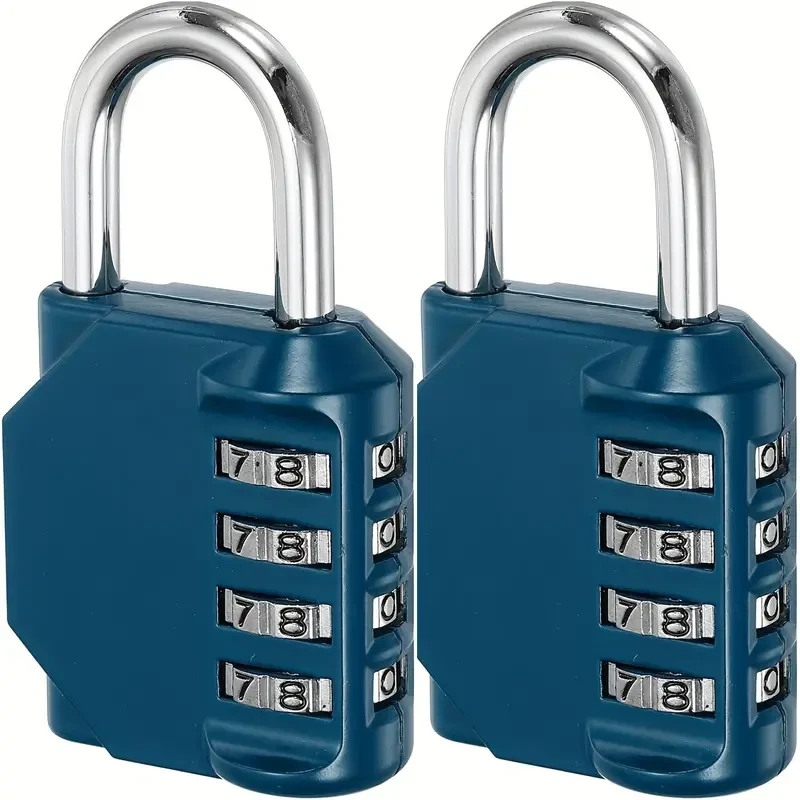 2 Pack 4 Digit Combination Padlock - Waterproof Zinc Alloy Resettable Lock
