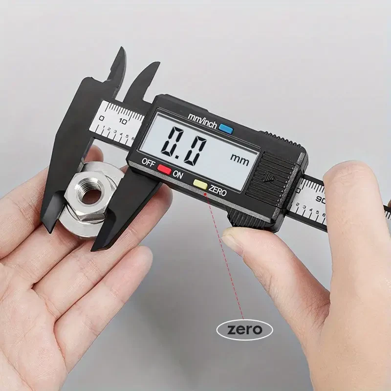 Digital Electronic Caliper with Large LCD Screen - Precision Carbon Fiber Measuring Tool, Micrometer Ruler, 0-150mm Range, Button Battery Included, for Jewelry Sizing & Craft Measurements