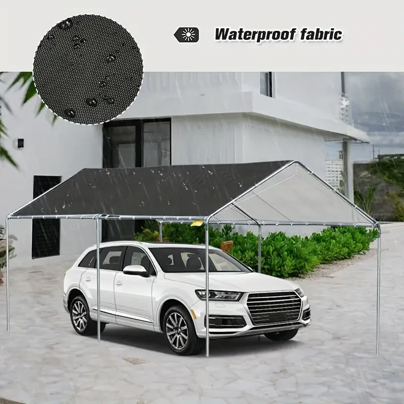1pc Heavy Duty Waterproof Car Canopy Car Garage Roof Cover, Car Shade Tent Waterproof Fabric Canopy Only Top Cover, No Frame