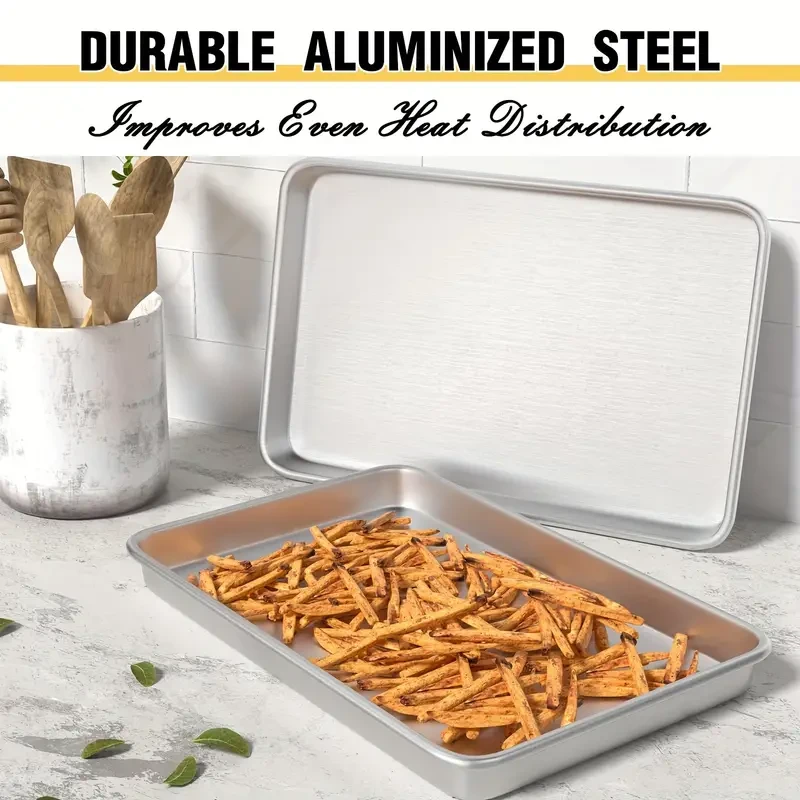 Commercial-Grade Aluminized Steel Baking Trays - Durable, Non-Stick, and Heat Resistant for Perfect Baking Results