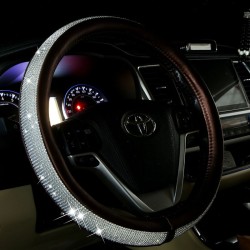 Womens Car Steering Wheel Cover Summer Rhinestone Car