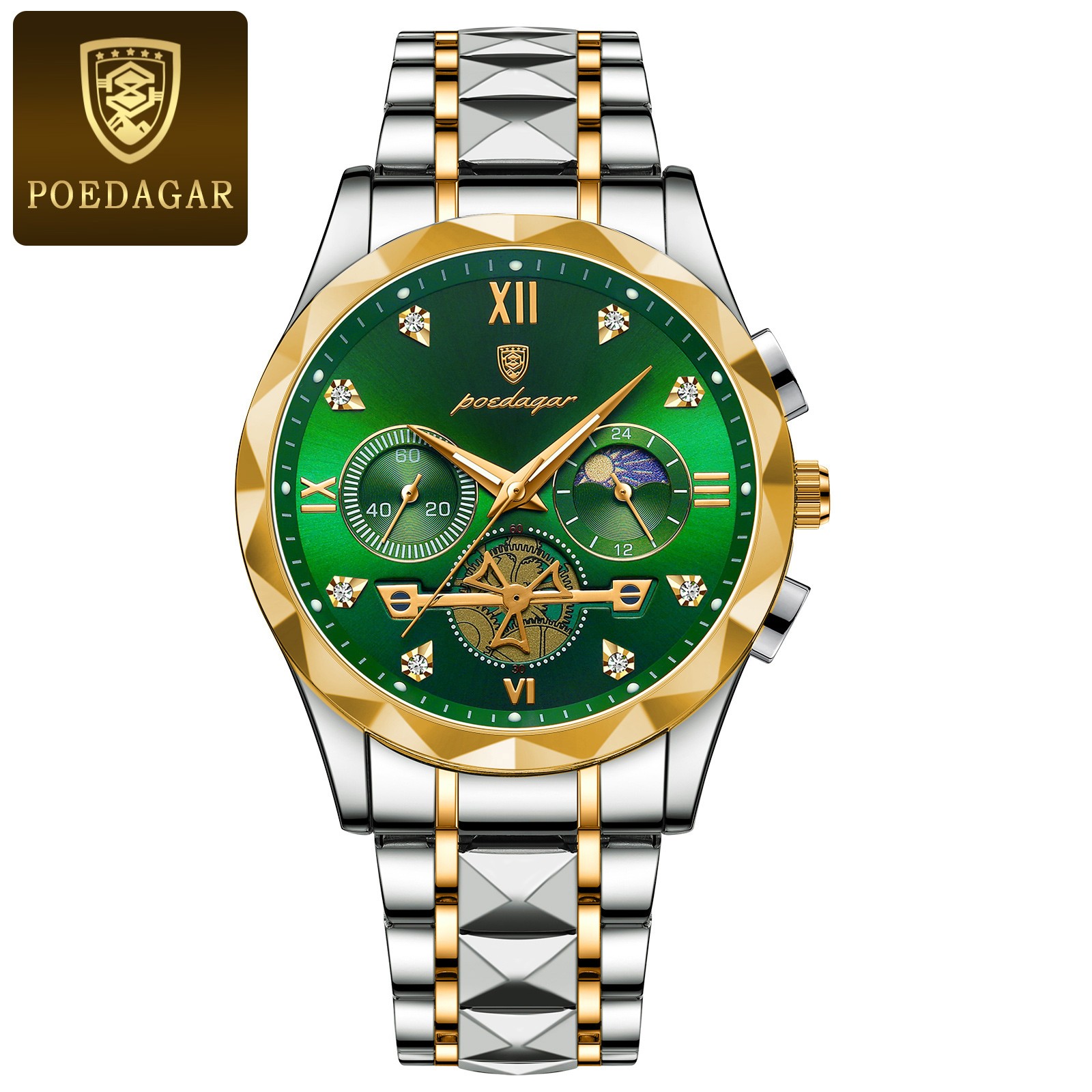 POEDAGAR Luxury Mens Quartz Chronograph Watch
