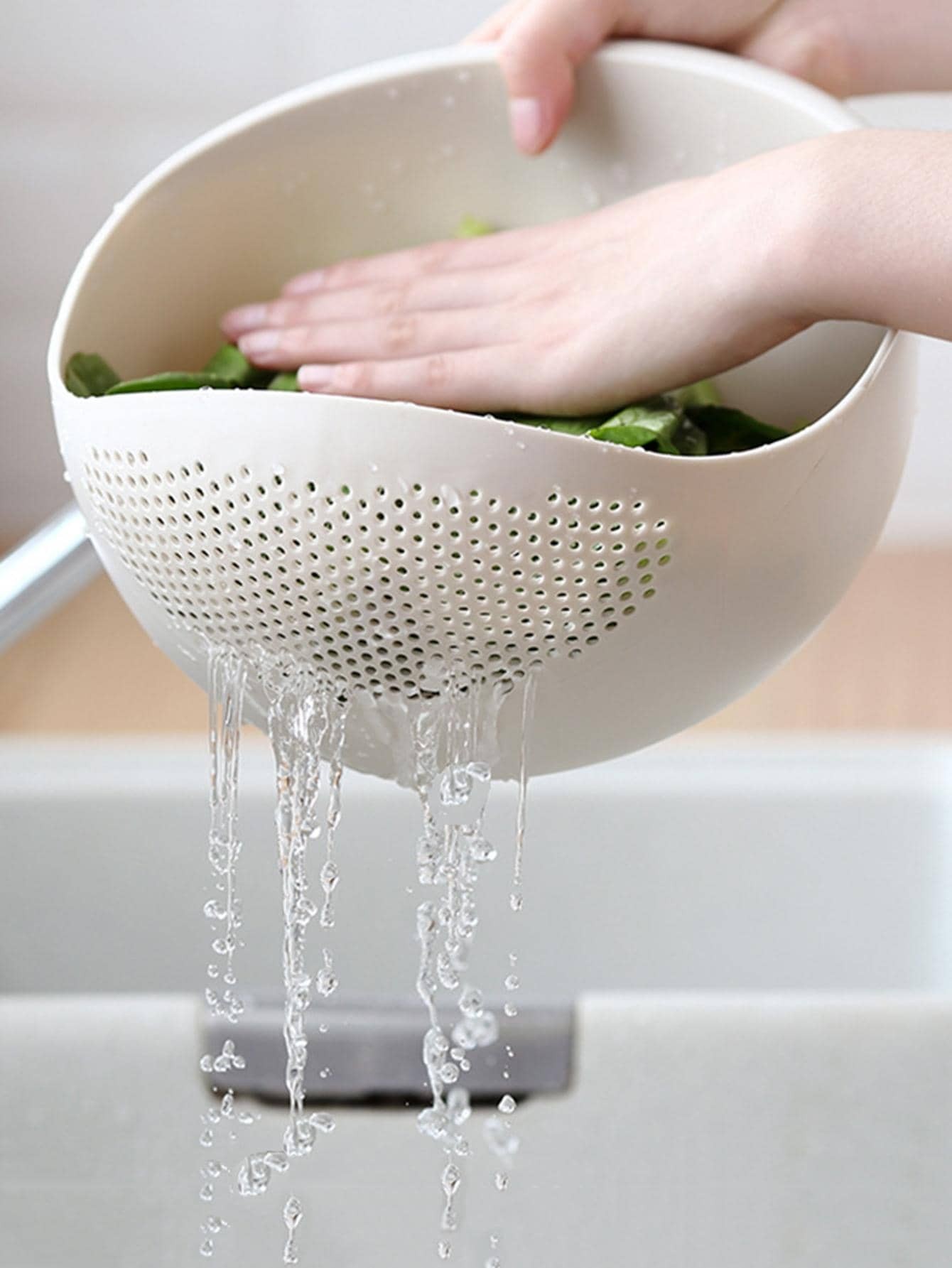 Silicone Colander Drain Basket  Rice Bowl, Fruit Washing Basket
